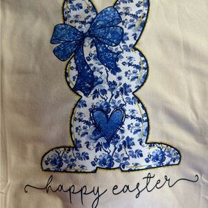 Floral Blue Bunny Easter s/s tee